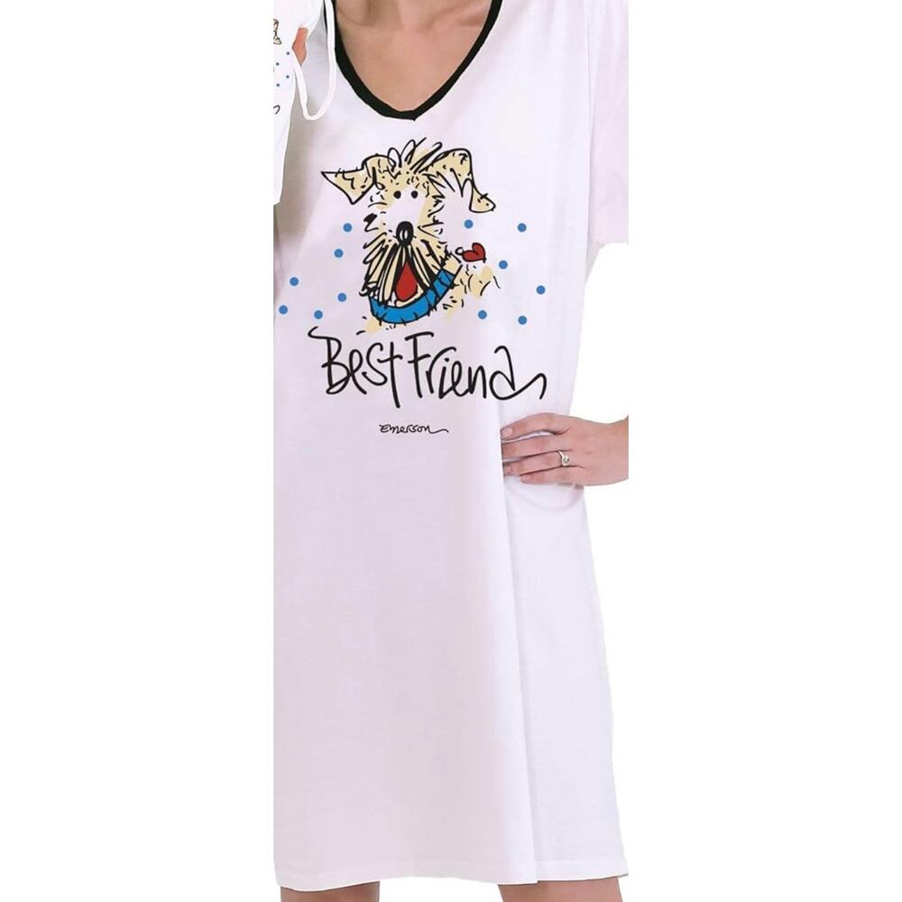 Emerson Street Best Friend Dog Nightshirt Short Sleeve Women’s One Size